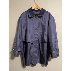 Vintage CBO Womens Jacket 4X Blue Softshell Full Zip Mock Outdoor Weather 90s